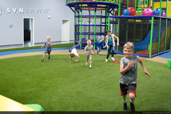 image of SYNLawn Calgary CA play run wild indoor playground grass
